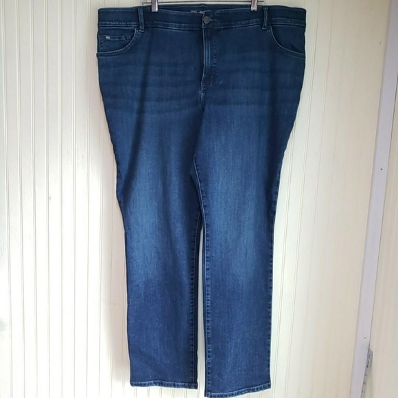 Lee Denim - Lee Flex Motion‎ Jeans Womens 24W Blue Medium Wash Straight Stretch Denim Plus